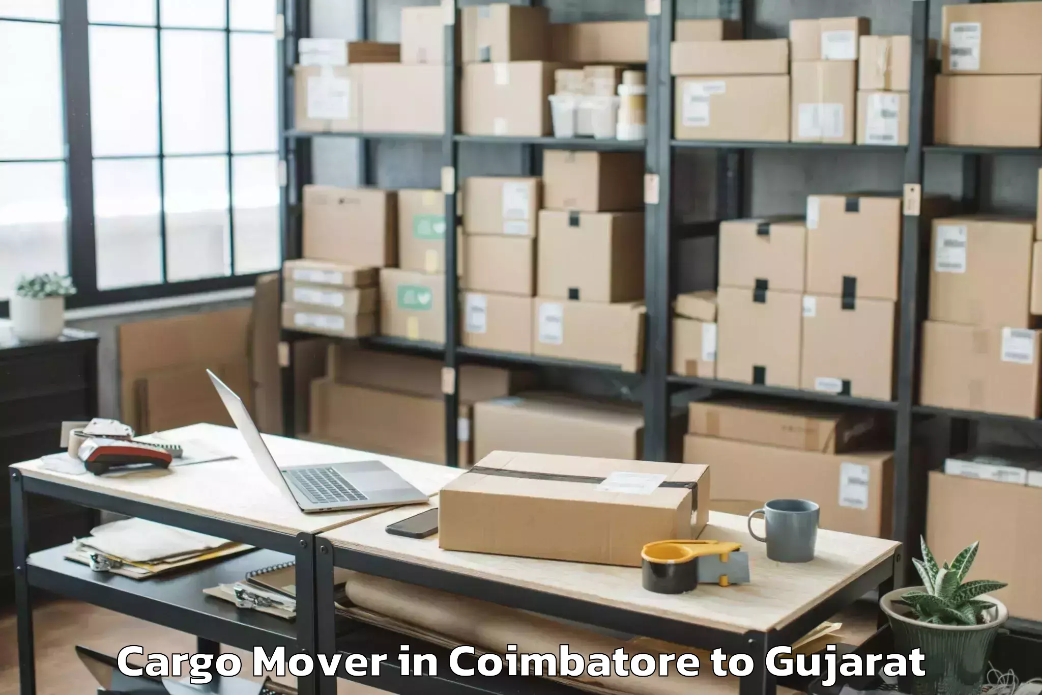 Leading Coimbatore to Marwadi University Rajkot Cargo Mover Provider